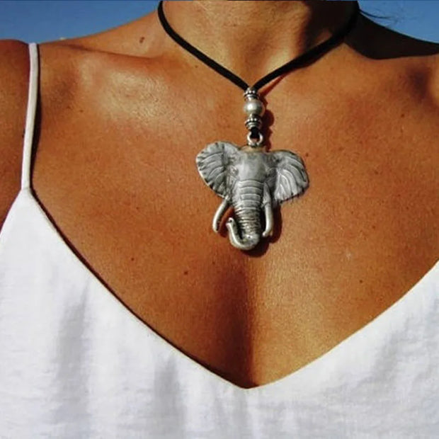 Long necklace elephant necklace boho necklace women's