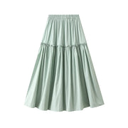 Sweet Patchwork A-Line Skirt – Elastic Waist, Spring/Summer.