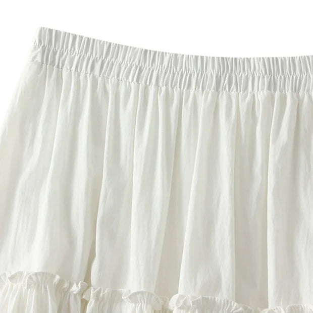 Sweet Patchwork A-Line Skirt – Elastic Waist, Spring/Summer.