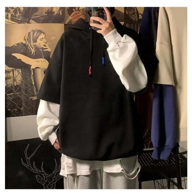 High Street Pullover – Fake Two-Piece Winter Hoodie.