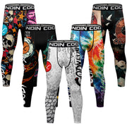 Elastic Waist Compression Tight Breathable Comfortable Trousers Men's Sport Fitness Running Training Printing Pants Leggings