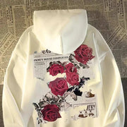 Vivid Rose Hoodie – Retro Street Style for Men.