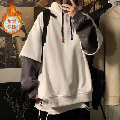High Street Pullover – Fake Two-Piece Winter Hoodie.