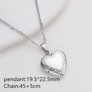 Openable Photo Picture Locket Necklace Valentine's Day DIY Necklace Floral Heart Necklace Friendship Necklace