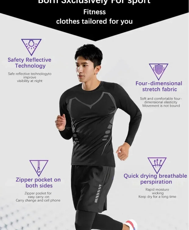 Quick-Dry Athletic Suit for Men–Training & Running