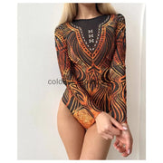 2025 Fashion Sexy Swimsuit 3d Digital Printing Women's Swimsuit Bikini Suit Long Sleeve Sun Protection Surfing Swimsuit Bathing