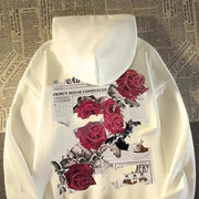 Vivid Rose Hoodie – Retro Street Style for Men.