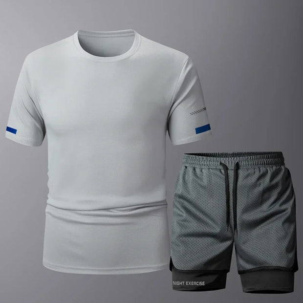Men's Sportwear 2 PCS Sets Men Sports Quick Drying Running Sets Tracksuit Sport Suits Joggers Training Gym Fitness Workout Suits