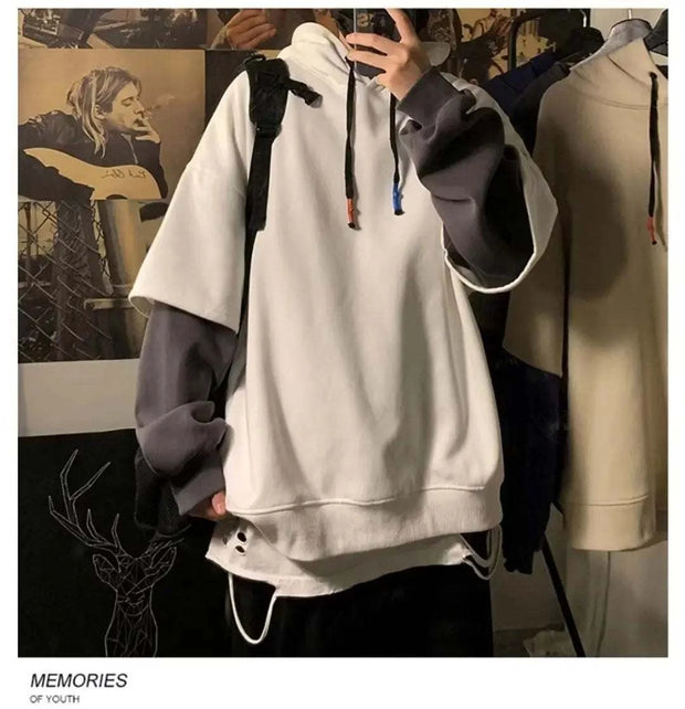 High Street Pullover – Fake Two-Piece Winter Hoodie.