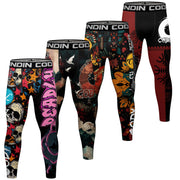 Elastic Waist Compression Tight Breathable Comfortable Trousers Men's Sport Fitness Running Training Printing Pants Leggings