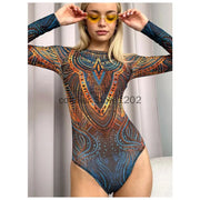 2025 Fashion Sexy Swimsuit 3d Digital Printing Women's Swimsuit Bikini Suit Long Sleeve Sun Protection Surfing Swimsuit Bathing