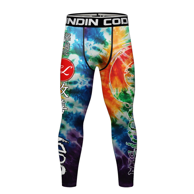 Elastic Waist Compression Tight Breathable Comfortable Trousers Men's Sport Fitness Running Training Printing Pants Leggings