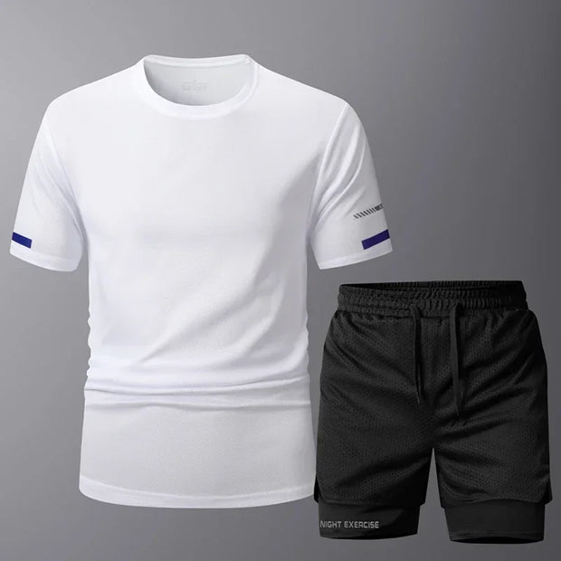 Men's Sportwear 2 PCS Sets Men Sports Quick Drying Running Sets Tracksuit Sport Suits Joggers Training Gym Fitness Workout Suits