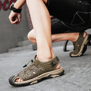 Men's Sport Sandals Handmade Genuine Leather Sandals for Men Summer Outdoor Anti-collision Comfortable Casual Beach Sandals