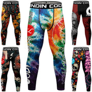 Elastic Waist Compression Tight Breathable Comfortable Trousers Men's Sport Fitness Running Training Printing Pants Leggings