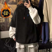 High Street Pullover – Fake Two-Piece Winter Hoodie.